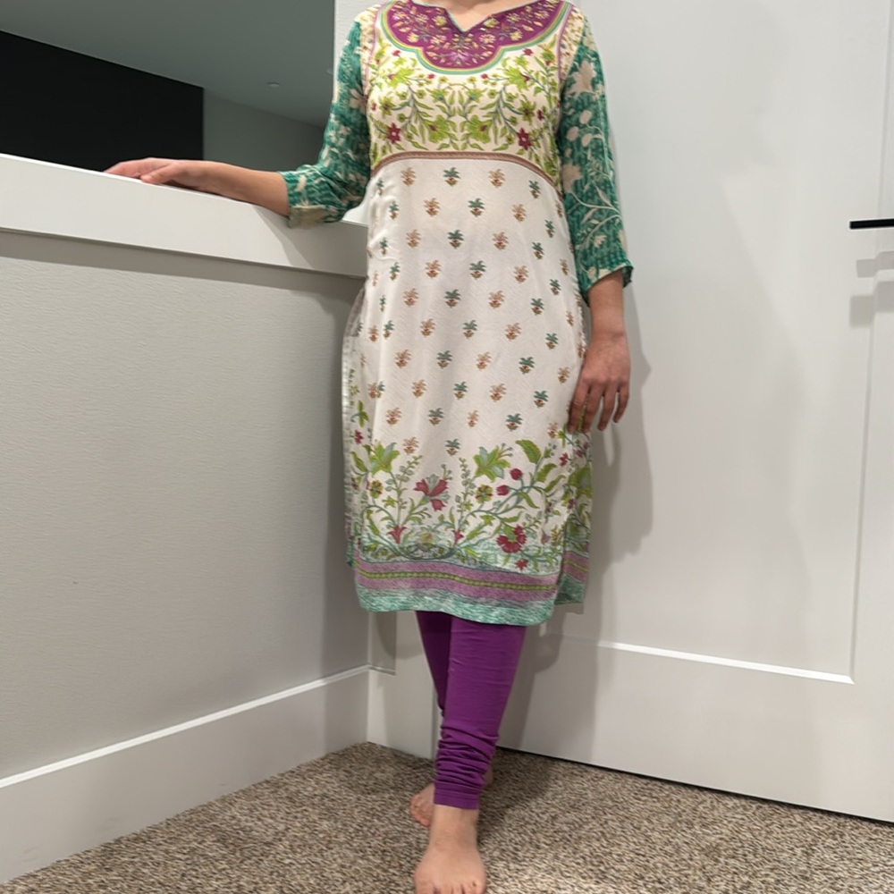 BiBa floral kurta with pant 2 piece set